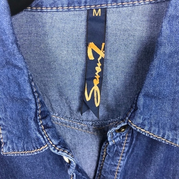 Seven7 Studded Luxe Western Snap Button Shirt M - Picture 8 of 10